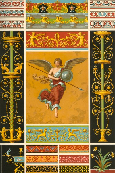 Romersk vægmaleri og polykrome basrelieffer, 1898. af Unbekannt