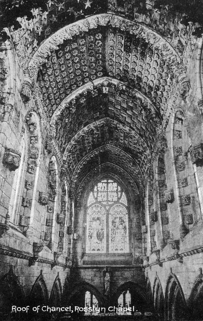 Roof of the Chancel, Rosslyn Chapel, Midlothian, Skotland, 20. århundrede af Unbekannt