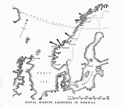 Royal Marine landinger i Norge, Anden Verdenskrig, 1940 1944. af Unbekannt