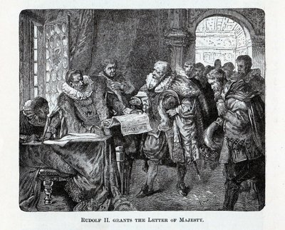 Rudolf II. gewährt den Majestätsbrief, 1882 von Unbekannt