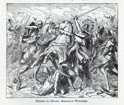 Rudolf af Schwaben dødeligt såret, 1882 af Unbekannt