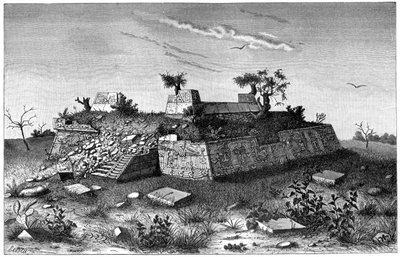 Ruiner af pyramidetrappen i Xochicalco, Mexico, 1901 af Unbekannt