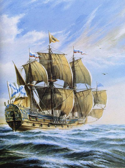 Russisk linjeskib Poltava, 1712 af Unbekannt