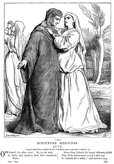 Ruth omfavner sin svigermor, 1873 af Unbekannt