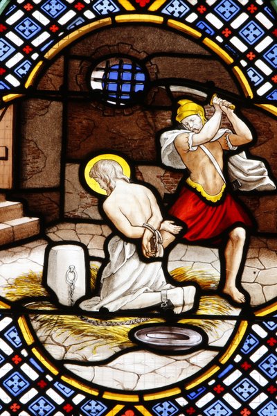 Saint-Corentin (Saint Corentin) katedral, Quimper Glasmaleri: Johannes Døberens død, Quimper, Frankrig af Unbekannt