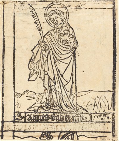 Sankt Agnes [verso], sandsynligvis 14601480. af Unbekannt