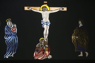 Sankt Antonius koptiske kirkekunstværk: Jesus på korset, Jerusalem, Israel af Unbekannt