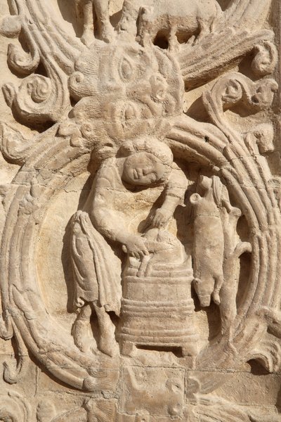 Saint Denis basilikaen. Central portal. Landbrugskalender, 20150919, Saint-Denis, Frankrig af Unbekannt