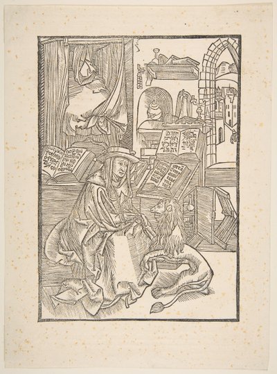 Sankt Jerome udvinder en torn fra løvens fod, Lyon, 1508 kopi.n.d. af Unbekannt