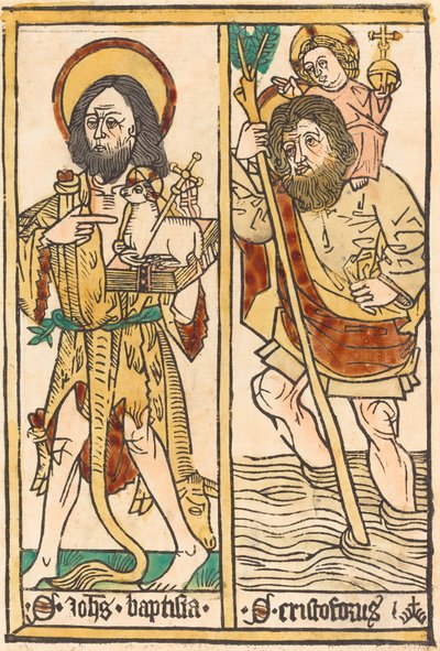 Sankt Johannes Døberen og Sankt Christopher, 14701480. af Unbekannt