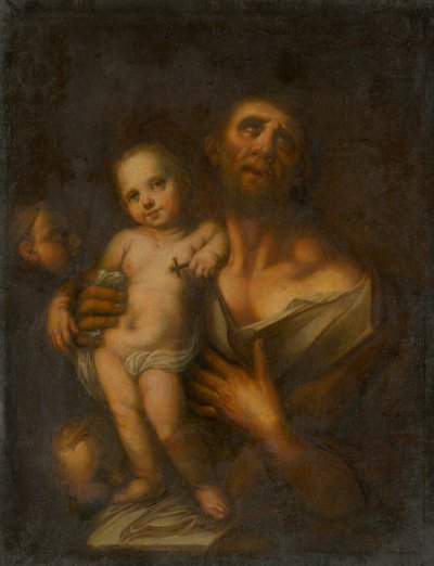 Saint Joseph med Jesusbarnet af Unbekannt
