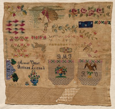 Sampler, 1800-tallet. af Unbekannt