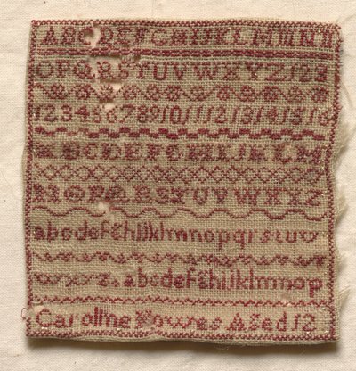 Sampler, 1800-tallet. af Unbekannt