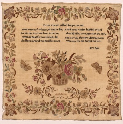 Sampler, 1800-tallet. af Unbekannt