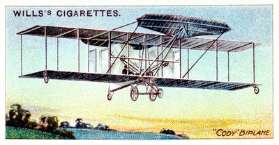Samuel Franklin Cody, amerikanskfødt britisk flyver, der flyver Cody Biplane c1909 af Unbekannt