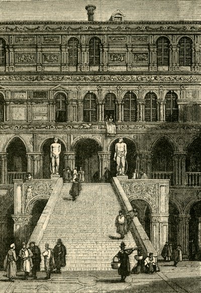 Scala dei Giganti ved Dogespaladset, Venedig, 1890. af Unbekannt