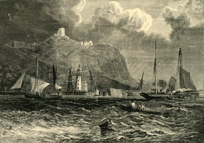 Scarborough Castle, fra havet, 1898. af Unbekannt
