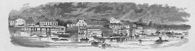 Scene ved Baton Rouge under oversvømmelserne i 1874, 1883 af Unbekannt