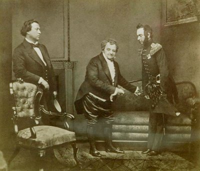 Scene fra Aleksandr Griboyedovs skuespil Woe from Wit, Maly Theatre, Moskva, Rusland, 1850 af Unbekannt