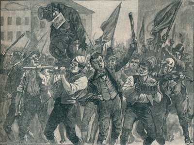 Scene i Belfast-optøjerne, 1800-tallet 1906. af Unbekannt