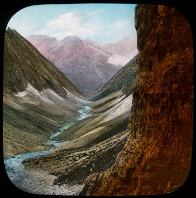 Scene i Himalaya, Indien, slutningen af det 19. eller begyndelsen af det 20. århundrede af Unbekannt