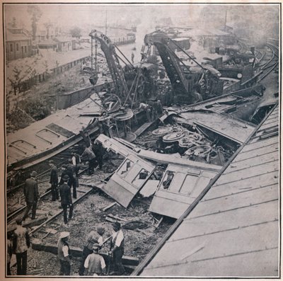 Scene fra den frygtelige jernbanekatastrofe i Salisbury, 1906 af Unbekannt