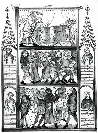 Scener fra historien om Fauvel, 1400-tallet, 1870 af Unbekannt