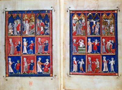 Scener fra Kristi liv og læger med patienter, c1300 af Unbekannt