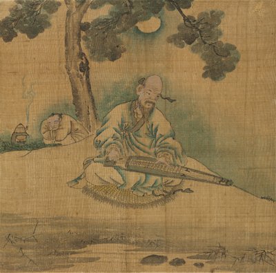 Scholar spiller en Qin, 1800-tallet. af Unbekannt