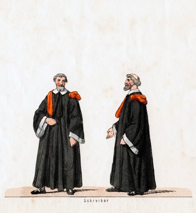 Skribent, kostumedesign til Shakespeares skuespil, Henry VIII, 1800-tallet af Unbekannt