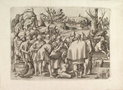 Søg gennem bagagen fra Josephs bror, ca. 1545. af Unbekannt