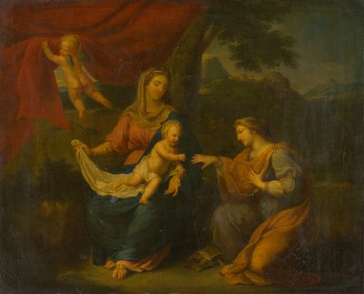 Siddende Madonna med St. Catherine af Unbekannt
