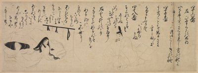 Afsnit fra Tale of Genji Handscroll, 1400-tallet. af Unbekannt