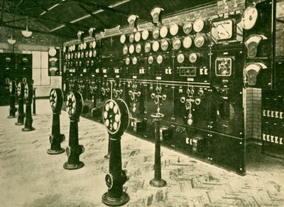 Sektion af omstillingsbord i Power House, Metropolitan Railway, 1930. af Unbekannt