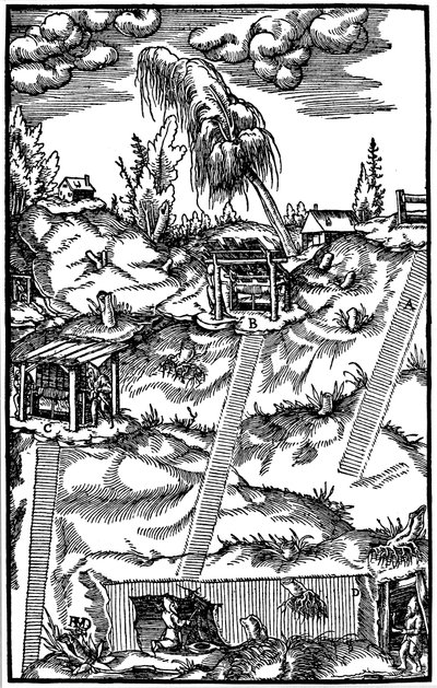 Snitbillede af en tysk mine, 1556 af Unbekannt