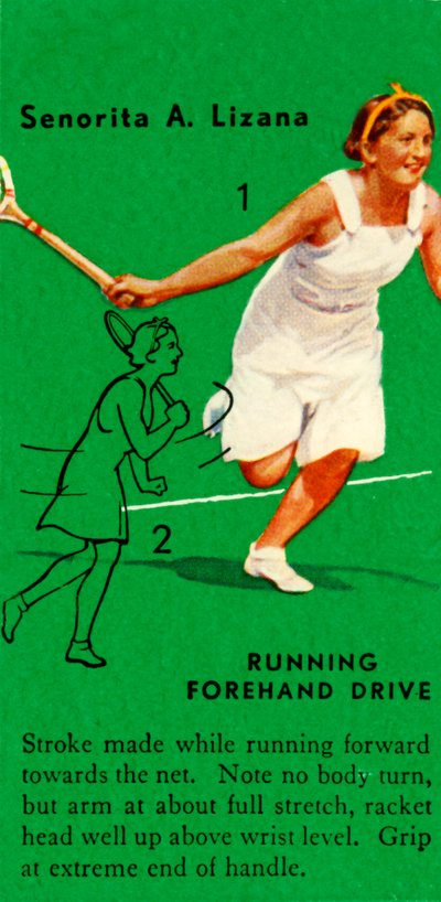 Senorita A. Lizana - Running Forehand Drive, c1935. af Unbekannt