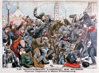 Alvorlige kampe af den liberale bevægelse i Rusland, Skt. Petersborg, 1904 af Unbekannt