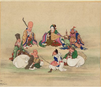 Seven Lucky Gods, ca 1878 af Unbekannt
