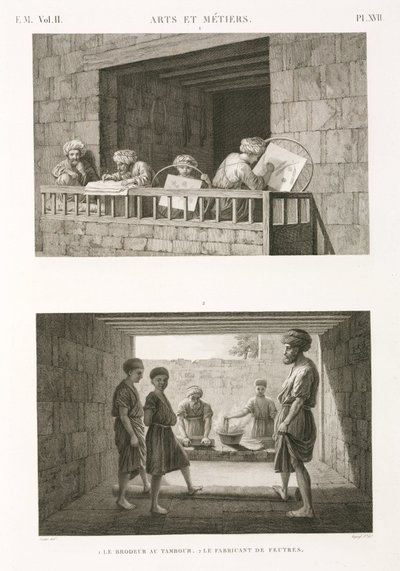 Syning af broderi og filtfremstilling, Egypten, c 1798 af Unbekannt