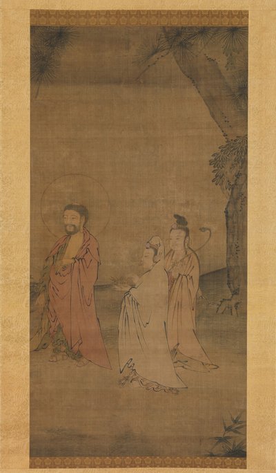 Shakyamuni kommer ned fra bjergene, slutningen af det 13.-begyndelsen af det 14. århundrede. af Unbekannt