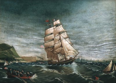 Skib i New York Harbor, ca. 1890. af Unbekannt