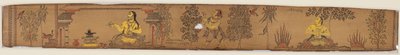 Shiva og hans tilhængere nærmer sig Kailash-bjerget fra en romantik fra Chandrabhanu..., 1700-tallet. af Unbekannt