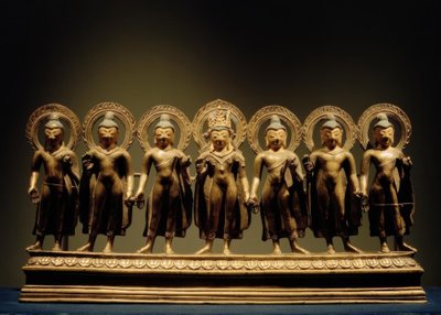 Syv Buddhaer / Skulptur, 10. århundrede af Unbekannt