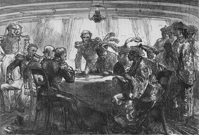 Underskrivelse af Nankin-traktaten, c1880 af Unbekannt