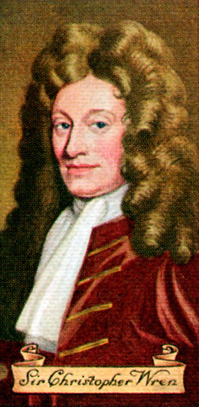 Sir Christopher Wren, taget fra en række cigaretkort, 1935 af Unbekannt