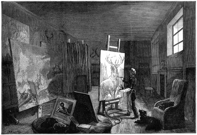 Sir Edwin Landseers 1802-1973 studie, Brighton, East Sussex, 1874 af Unbekannt