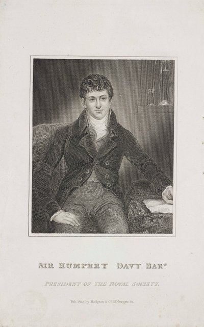 Sir Humphry Davy, engelsk kemiker, c 1824 af Unbekannt