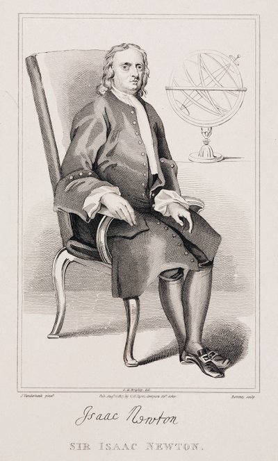 Sir Isaac Newton, engelsk matematiker og fysiker, c 1725 af Unbekannt