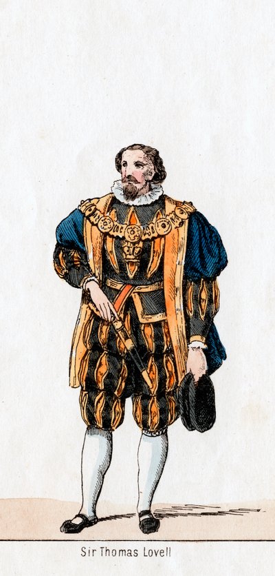 Sir Thomas Lovell, kostumedesign til Shakespeares skuespil, Henry VIII, 1800-tallet af Unbekannt