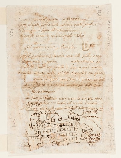 Skitsebogsside med jagtscener af Unbekannt